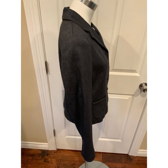 Tahari Navy Blue Micro Herringbone Patterned Blazer, Size 10 - Picture 2 of 5